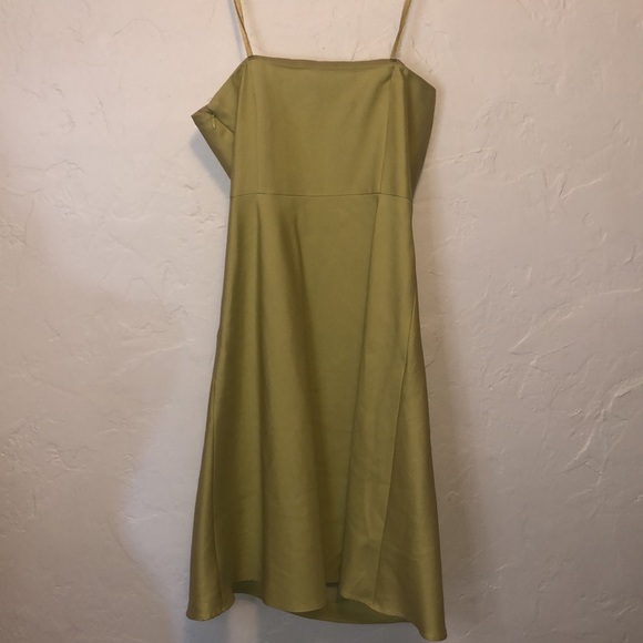 NWT ANN TAYLOR Petites yellow/green Strapless Dress 2P Formal - Picture 3 of 6